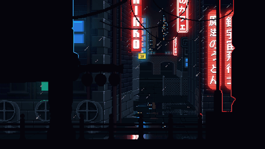 rain cityscape
